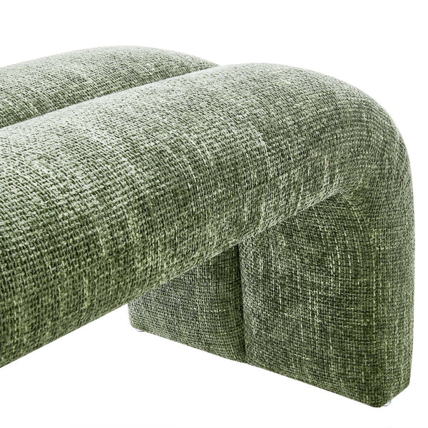 Modway Furniture Dax Chenille Upholstered Accent Bench - Elegant Modern Design for Versatile Home Decor Needs Basil EEI-6769-BAS