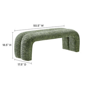Modway Furniture Dax Chenille Upholstered Accent Bench - Elegant Modern Design for Versatile Home Decor Needs Basil EEI-6769-BAS