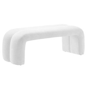 Modway Furniture Dax Chenille Upholstered Accent Bench - Elegant Modern Design for Versatile Home Decor Needs Frost EEI-6769-FRO