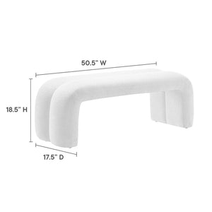 Modway Furniture Dax Chenille Upholstered Accent Bench - Elegant Modern Design for Versatile Home Decor Needs Frost EEI-6769-FRO