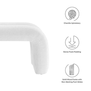 Modway Furniture Dax Chenille Upholstered Accent Bench - Elegant Modern Design for Versatile Home Decor Needs Frost EEI-6769-FRO