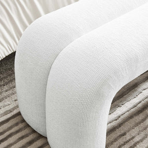 Modway Furniture Dax Chenille Upholstered Accent Bench - Elegant Modern Design for Versatile Home Decor Needs Frost EEI-6769-FRO