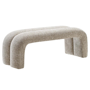 Modway Furniture Dax Chenille Upholstered Accent Bench - Elegant Modern Design for Versatile Home Decor Needs Khaki EEI-6769-KHA