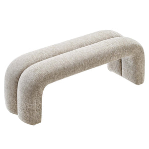 Modway Furniture Dax Chenille Upholstered Accent Bench - Elegant Modern Design for Versatile Home Decor Needs Khaki EEI-6769-KHA