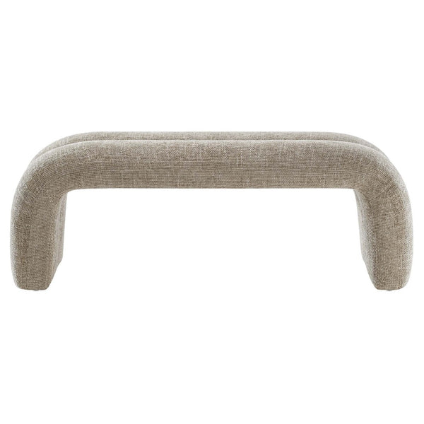 Modway Furniture Dax Chenille Upholstered Accent Bench - Elegant Modern Design for Versatile Home Decor Needs Khaki EEI-6769-KHA