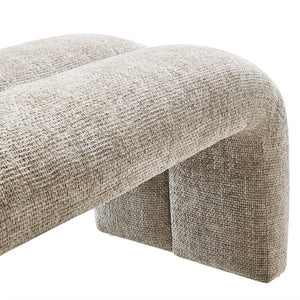 Modway Furniture Dax Chenille Upholstered Accent Bench - Elegant Modern Design for Versatile Home Decor Needs Khaki EEI-6769-KHA
