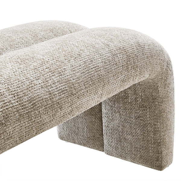 Modway Furniture Dax Chenille Upholstered Accent Bench - Elegant Modern Design for Versatile Home Decor Needs Khaki EEI-6769-KHA