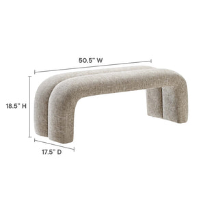 Modway Furniture Dax Chenille Upholstered Accent Bench - Elegant Modern Design for Versatile Home Decor Needs Khaki EEI-6769-KHA