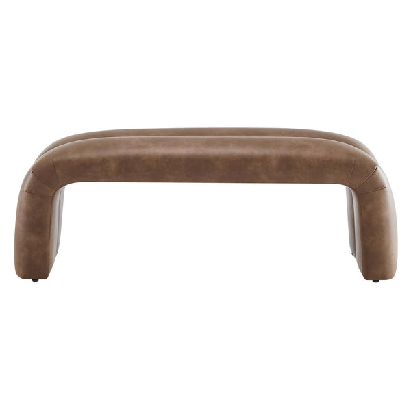 Modway Furniture Dax 50.5" Vegan Leather Accent Bench - Modern, Stylish, and Comfortable Seating for Any Room EEI-6770-BRN