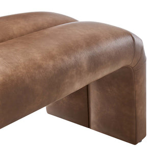 Modway Furniture Dax 50.5" Vegan Leather Accent Bench - Modern, Stylish, and Comfortable Seating for Any Room EEI-6770-BRN