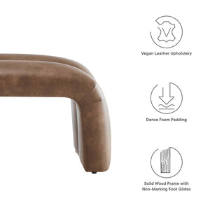 Modway Furniture Dax 50.5" Vegan Leather Accent Bench - Modern, Stylish, and Comfortable Seating for Any Room EEI-6770-BRN