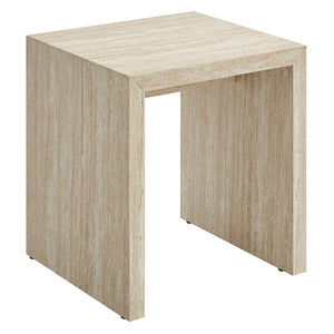 Modway Furniture Mirella Faux Travertine Side Table - Compact Modern Accent for Living Rooms, Bedrooms & Entryways EEI-6772-TRA