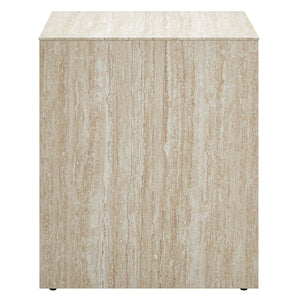 Modway Furniture Mirella Faux Travertine Side Table - Compact Modern Accent for Living Rooms, Bedrooms & Entryways EEI-6772-TRA
