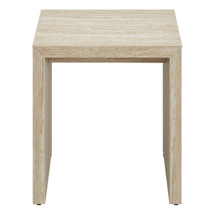 Modway Furniture Mirella Faux Travertine Side Table - Compact Modern Accent for Living Rooms, Bedrooms & Entryways EEI-6772-TRA