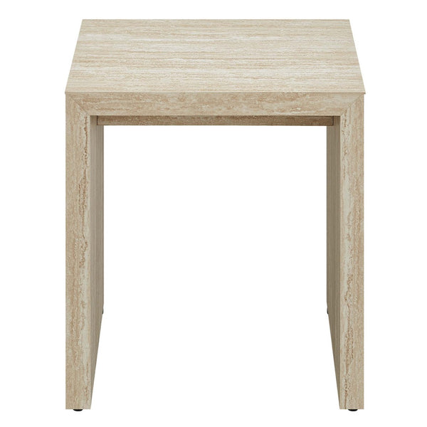 Modway Furniture Mirella Faux Travertine Side Table - Compact Modern Accent for Living Rooms, Bedrooms & Entryways EEI-6772-TRA