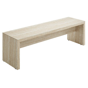 Modway Furniture Mirella 62" Faux Travertine Long Bench - Modern Elegance for Entryways, Dining, or Window Nooks EEI-6773-TRA