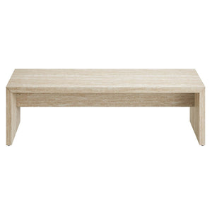 Modway Furniture Mirella 62" Faux Travertine Long Bench - Modern Elegance for Entryways, Dining, or Window Nooks EEI-6773-TRA