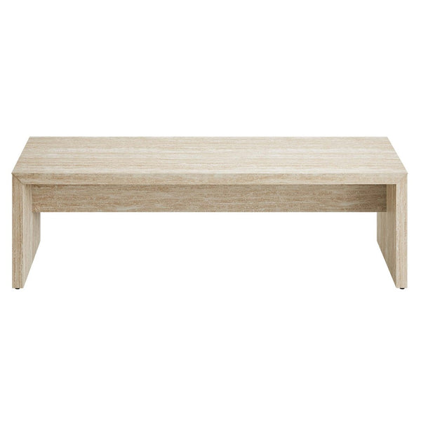 Modway Furniture Mirella 62" Faux Travertine Long Bench - Modern Elegance for Entryways, Dining, or Window Nooks EEI-6773-TRA