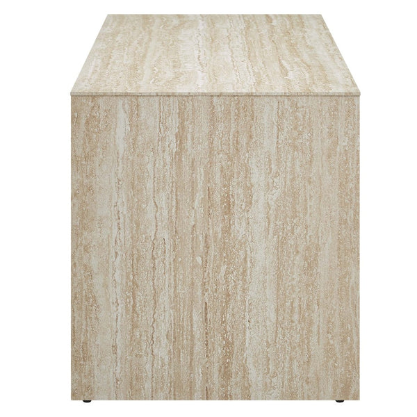 Modway Furniture Mirella 53.5" Modern Faux Travertine Bench - Stylish Indoor Seating for Entryways & Bedrooms EEI-6774-TRA