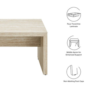 Modway Furniture Mirella 53.5" Modern Faux Travertine Bench - Stylish Indoor Seating for Entryways & Bedrooms EEI-6774-TRA