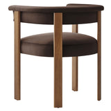 Imogen Performance Velvet Barrel Dining Chairs Set of 2 Brown, Chocolate Brown Deep Brown EEI-6775-CHB-DBR