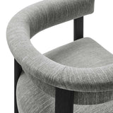 Imogen  Fabric Upholstered Barrel Dining Chairs Set of 2 Gray, Heathered Weave Gray Black EEI-6776-HEG-BLK