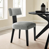 Nalani Fabric Upholstered Dining Chairs Set of 2 Gray, Heathered Weave Gray Black EEI-6777-HEG-BLK