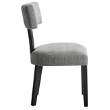 Nalani Fabric Upholstered Dining Chairs Set of 2 Gray, Heathered Weave Gray Black EEI-6777-HEG-BLK