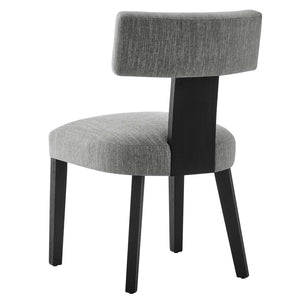 Modway Furniture Nalani Fabric Dining Chairs Set of 2 – Modern Armless Design for Comfort and Versatile Style Heathered Weave Gray Black EEI-6777-HEG-BLK