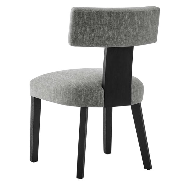Modway Furniture Nalani Fabric Dining Chairs Set of 2 – Modern Armless Design for Comfort and Versatile Style Heathered Weave Gray Black EEI-6777-HEG-BLK