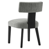 Nalani Fabric Upholstered Dining Chairs Set of 2 Gray, Heathered Weave Gray Black EEI-6777-HEG-BLK