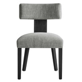 Nalani Fabric Upholstered Dining Chairs Set of 2 Gray, Heathered Weave Gray Black EEI-6777-HEG-BLK