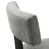 Nalani Fabric Upholstered Dining Chairs Set of 2 Gray, Heathered Weave Gray Black EEI-6777-HEG-BLK