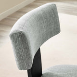 Nalani Fabric Upholstered Dining Chairs Set of 2 Gray, Heathered Weave Gray Black EEI-6777-HEG-BLK