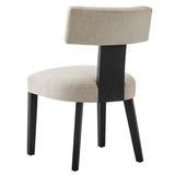 Nalani Fabric Upholstered Dining Chairs Set of 2 White, Heathered Weave Ivory Black EEI-6777-HEI-BLK