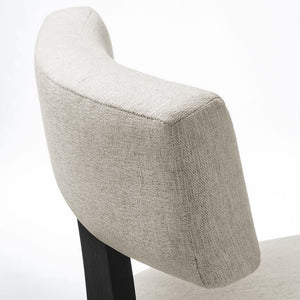 Modway Furniture Nalani Fabric Dining Chairs Set of 2 – Modern Armless Design for Comfort and Versatile Style Heathered Weave Ivory Black EEI-6777-HEI-BLK