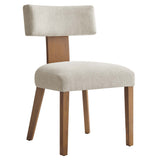 Nalani Fabric Upholstered Dining Chairs Set of 2 White, Heathered Weave Ivory Deep Brown EEI-6777-HEI-DBR