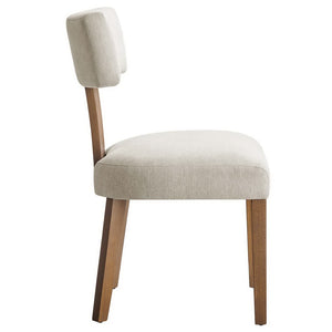 Modway Furniture Nalani Fabric Dining Chairs Set of 2 – Modern Armless Design for Comfort and Versatile Style Heathered Weave Ivory Deep Brown EEI-6777-HEI-DBR