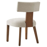 Nalani Fabric Upholstered Dining Chairs Set of 2 White, Heathered Weave Ivory Deep Brown EEI-6777-HEI-DBR