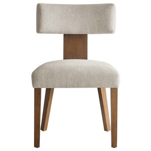 Modway Furniture Nalani Fabric Dining Chairs Set of 2 – Modern Armless Design for Comfort and Versatile Style Heathered Weave Ivory Deep Brown EEI-6777-HEI-DBR