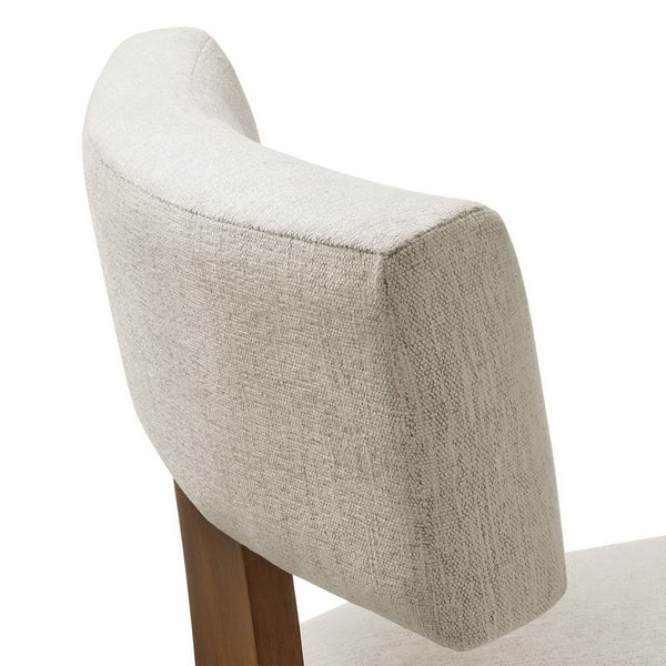 Modway Furniture Nalani Fabric Dining Chairs Set of 2 – Modern Armless Design for Comfort and Versatile Style Heathered Weave Ivory Deep Brown EEI-6777-HEI-DBR