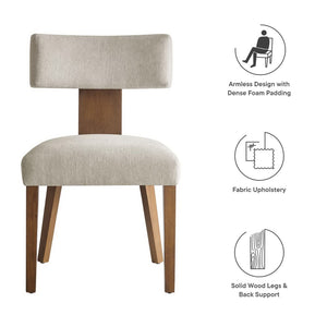 Modway Furniture Nalani Fabric Dining Chairs Set of 2 – Modern Armless Design for Comfort and Versatile Style Heathered Weave Ivory Deep Brown EEI-6777-HEI-DBR