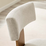 Nalani Fabric Upholstered Dining Chairs Set of 2 White, Heathered Weave Ivory Deep Brown EEI-6777-HEI-DBR