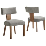 Nalani Fabric Upholstered Dining Chairs Set of 2 Brown, Heathered Weave Wheat Deep Brown EEI-6777-HEW-DBR