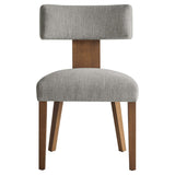 Nalani Fabric Upholstered Dining Chairs Set of 2 Brown, Heathered Weave Wheat Deep Brown EEI-6777-HEW-DBR