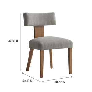 Modway Furniture Nalani Fabric Dining Chairs Set of 2 – Modern Armless Design for Comfort and Versatile Style Heathered Weave Wheat Deep Brown EEI-6777-HEW-DBR