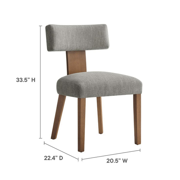Modway Furniture Nalani Fabric Dining Chairs Set of 2 – Modern Armless Design for Comfort and Versatile Style Heathered Weave Wheat Deep Brown EEI-6777-HEW-DBR