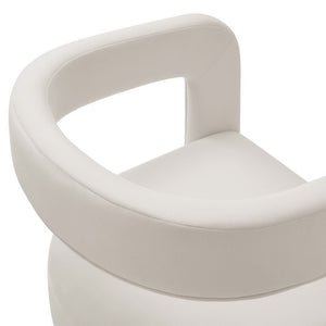 Modway Furniture Winslow Barrel Performance Velvet Dining Chair - Modern Comfort with Stain-Resistant Upholstery Alabaster EEI-7052-ALA