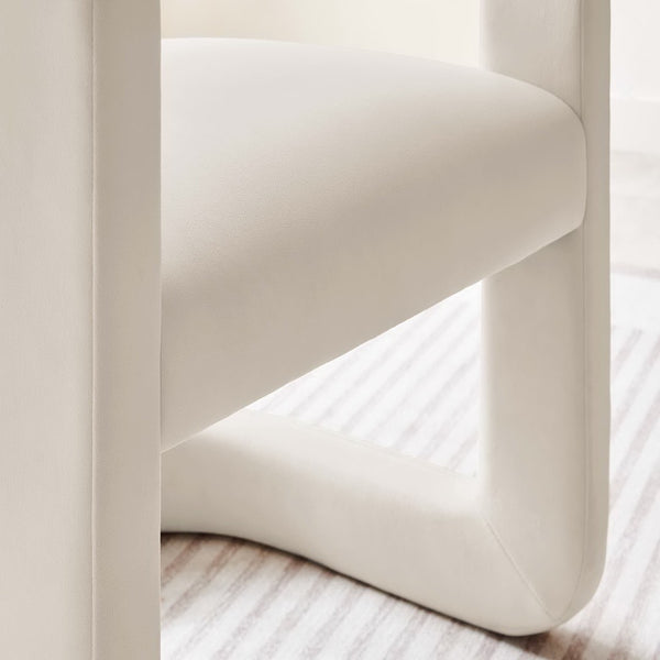 Modway Furniture Winslow Barrel Performance Velvet Dining Chair - Modern Comfort with Stain-Resistant Upholstery Alabaster EEI-7052-ALA