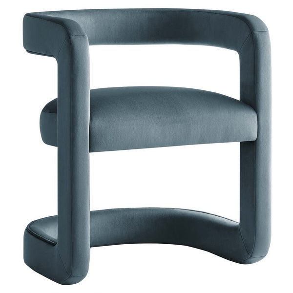 Modway Furniture Winslow Barrel Performance Velvet Dining Chair - Modern Comfort with Stain-Resistant Upholstery Cadet Blue EEI-7052-CAB